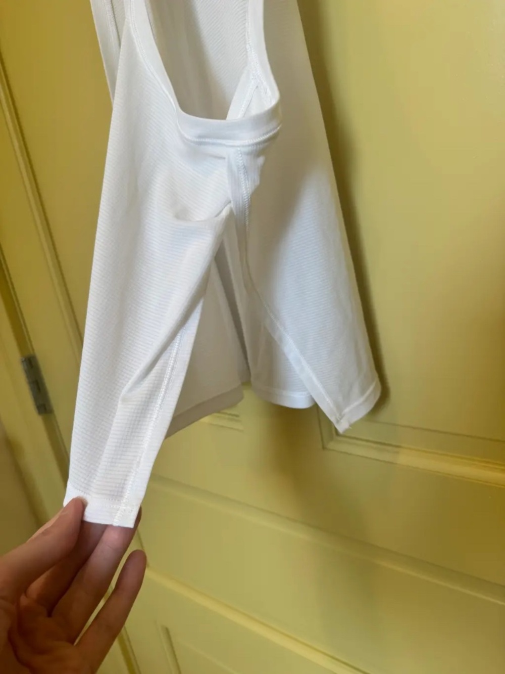 Athleta White Ribbed Racerback Workout Tank- Large - Picture 4 of 4